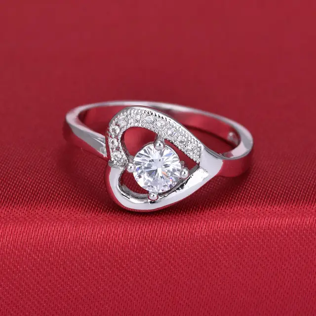 European and American ornaments inlaid with AAA high grade zircon heart rings Default - Shop at LoveMi