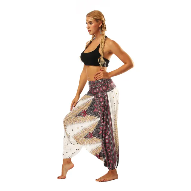 Low crotch fitness yoga pants light casual fashion dance bloomers women White - Shop at LoveMi