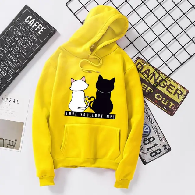 Winter Korean Harajuku style plus velvet thick hooded sweater Yellow - Shop at LoveMi