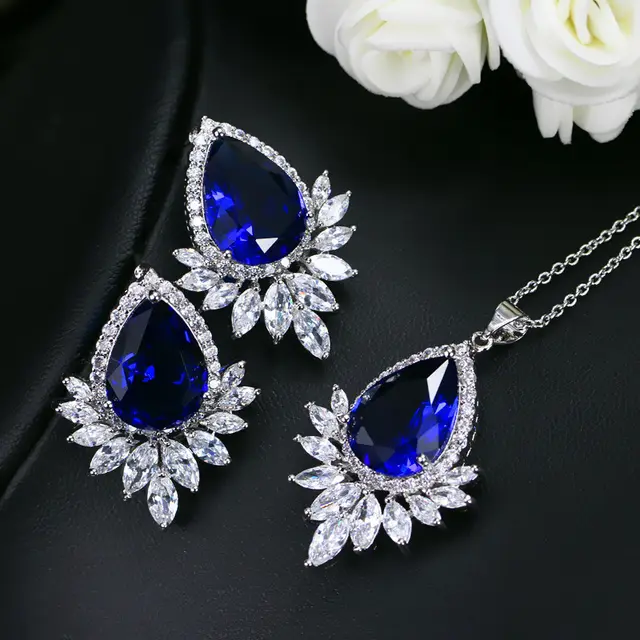 AAA jewelry chain, bridal banquet, dinner Jewelry Set Bule - Shop at LoveMi