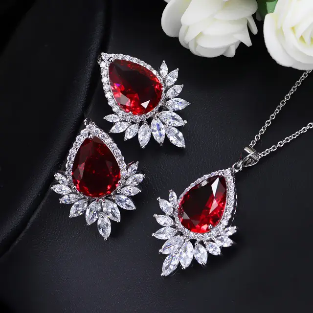 AAA jewelry chain, bridal banquet, dinner Jewelry Set Red - Shop at LoveMi