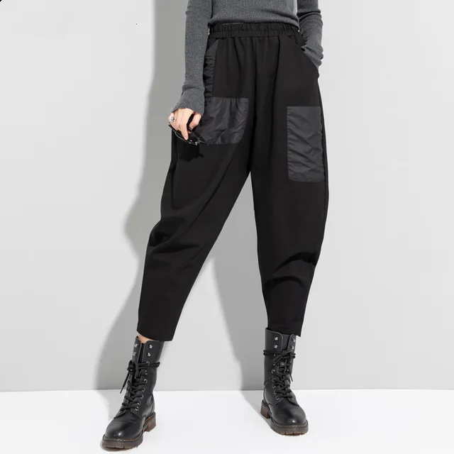 European Casual Pants Women Spring New Cropped Pants Women Loose Black - Shop at LoveMi