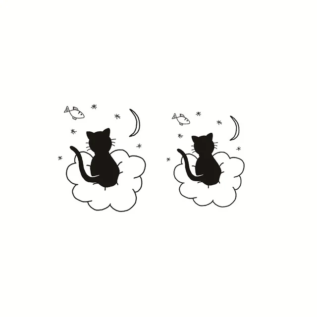 Girly heart cute sexy cartoon black cat sticker Cat - Shop at LoveMi