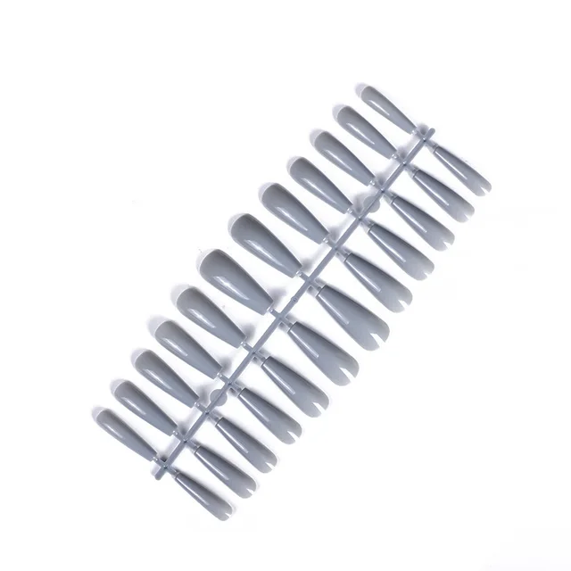 24 trapezoidal long false ballet nails Light Grey - Shop at LoveMi