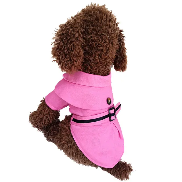 Teddy dog cloak trench coat Pink - Shop at LoveMi