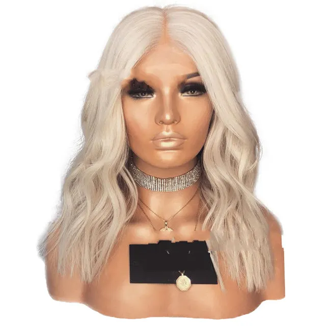 Synthetic front lace wig Gold - Shop at LoveMi