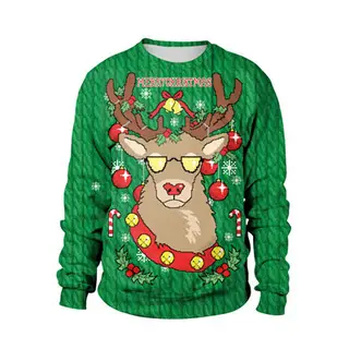Ugly Christmas Sweater For gift Santa Elf Funny Pullove - 5 Color