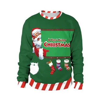 Ugly Christmas Sweater For gift Santa Elf Funny Pullove - 7 Color - View 1