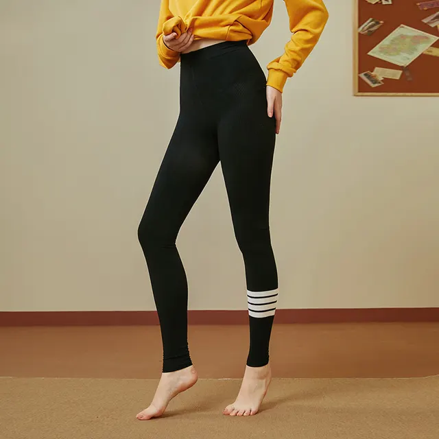 Women's Strips Can Be Worn Outside Cropped Pants Black - Shop at LoveMi
