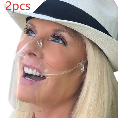 PC transparent protective mask Transparent 2Pcs - Shop at LoveMi