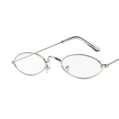 Retro oval frame sunglasses Europe and America Silver - Shop at LoveMi