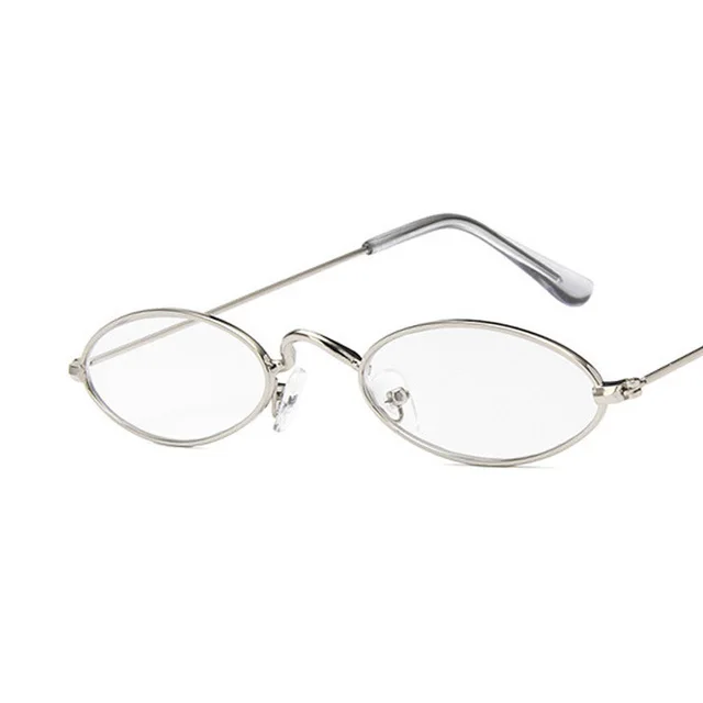 Retro oval frame sunglasses Europe and America Silver - Shop at LoveMi