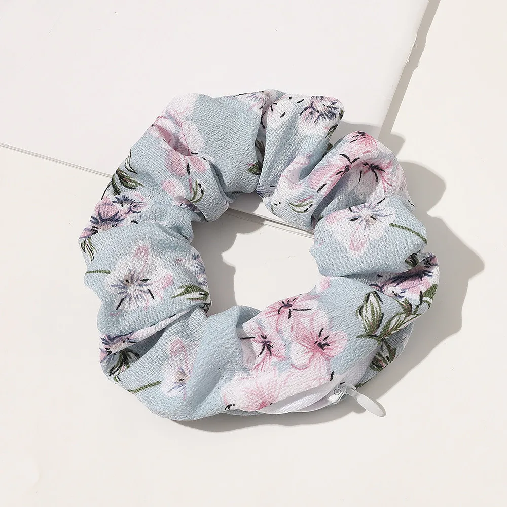 Zipper Large Intestine Ring Head Ring - Sky Blue