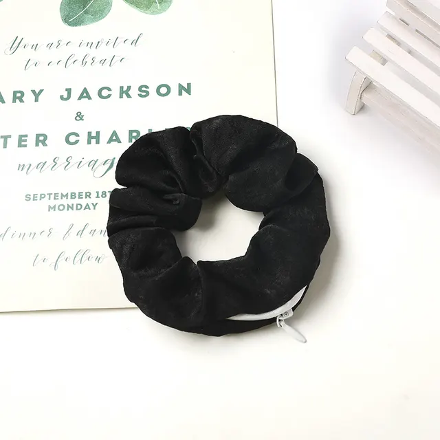 Zipper Large Intestine Ring Head Ring Tie Black - Shop at LoveMi