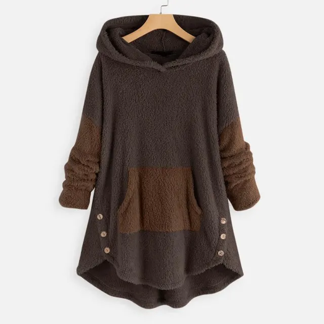 European And American Hooded Pullover Long Sleeve Double Faced Down Sweater Coffee - Shop at LoveMi