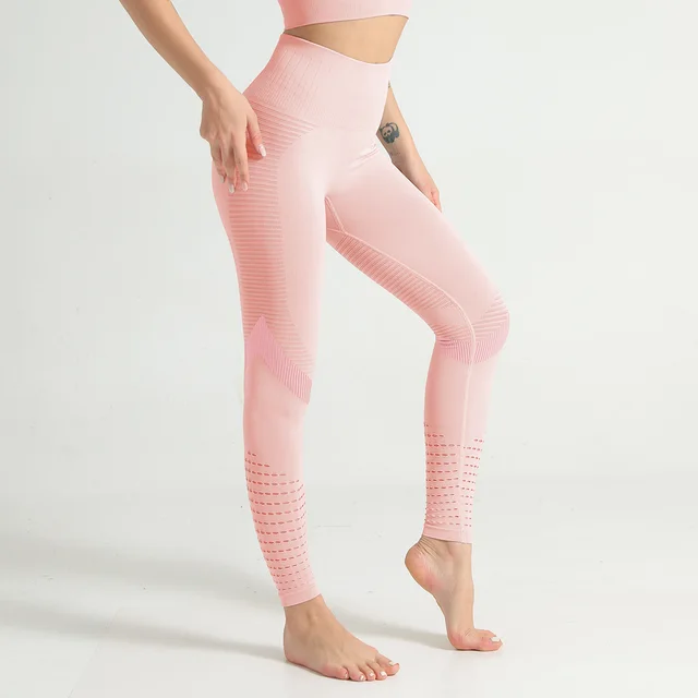 Seamless knit yoga pants Pink - Shop at LoveMi