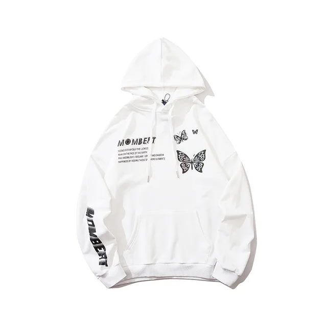 Original tide butterfly print sweatshirt hoodie White - Shop at LoveMi