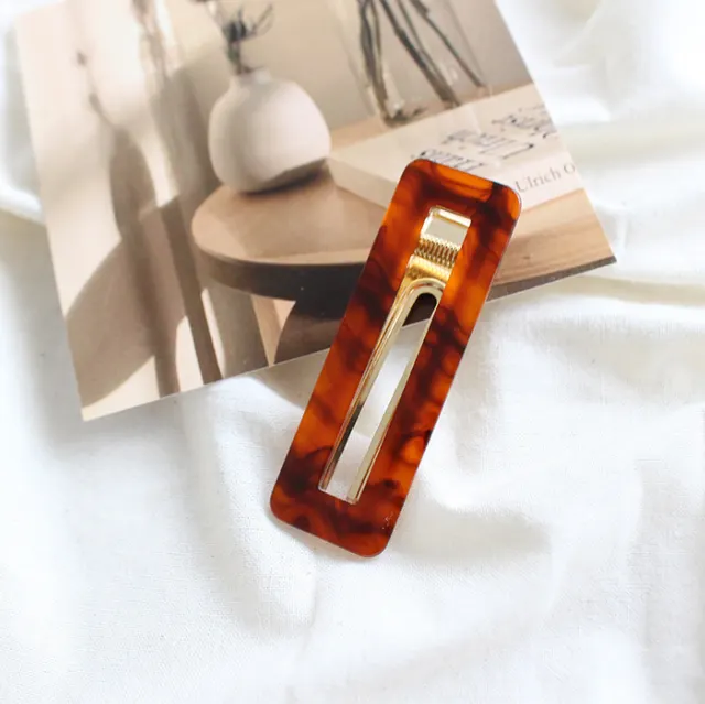 Leopard Print Waterdrop Hair For Women Barrettes Clips Cute Lovely Girls Hairpin Barrette Multi Style Hair Accessaries Jewelry Square Amber - Shop at LoveMi