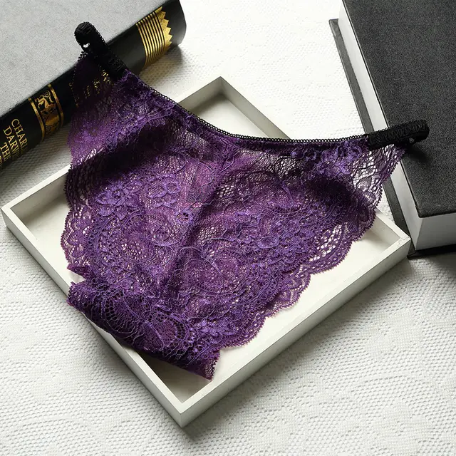 Lace trackless underwear Purple - Shop at LoveMi