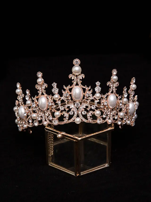 European Style Retro Court Bride Wedding Crown Gold - Shop at LoveMi