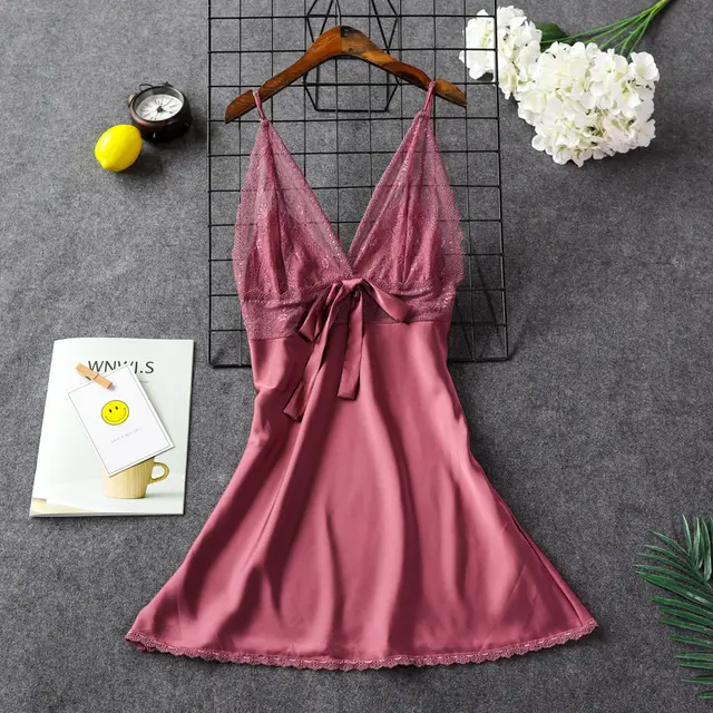 Sexy silk silk pajamas Bean Paste - Shop at LoveMi