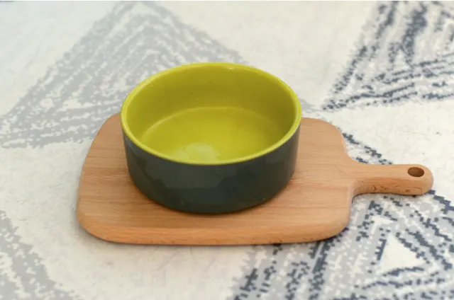 Ceramic single bowl cat food basin Grey Green - Shop at LoveMi