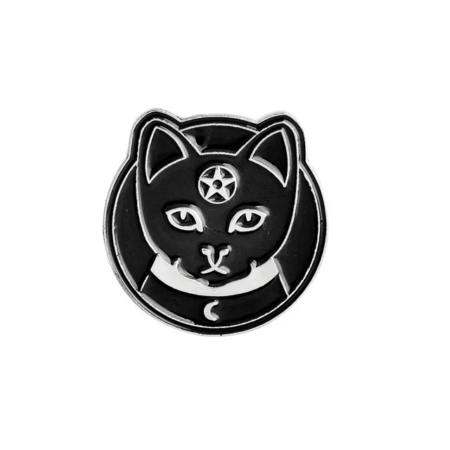 Punk Witch Coffin Witch Book Round Black Brooch Xz793 - Shop at LoveMi