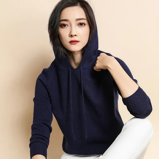 Solid color Pullover Dark Blue - Shop at LoveMi