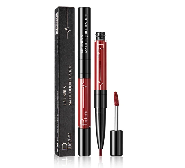Pudaier Matte Lip Gloss Lip Liner 2 in1 Maquiagem Profissional Completa Agate Red Lip Tint Plumper Tattoo Makeup liquid Lipstick - Shop at LoveMi