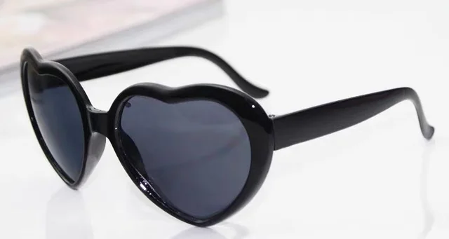 Heart shaped Lights Become Love Special Effects Glasses Sunglasses Black - Shop at LoveMi
