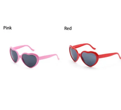 Heart shaped Lights Become Love Special Effects Glasses Sunglasses Pink Red 2Pcs - Shop at LoveMi
