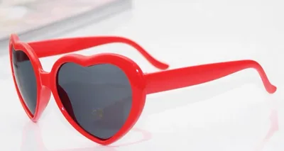 Heart shaped Lights Become Love Special Effects Glasses Sunglasses Red - Shop at LoveMi