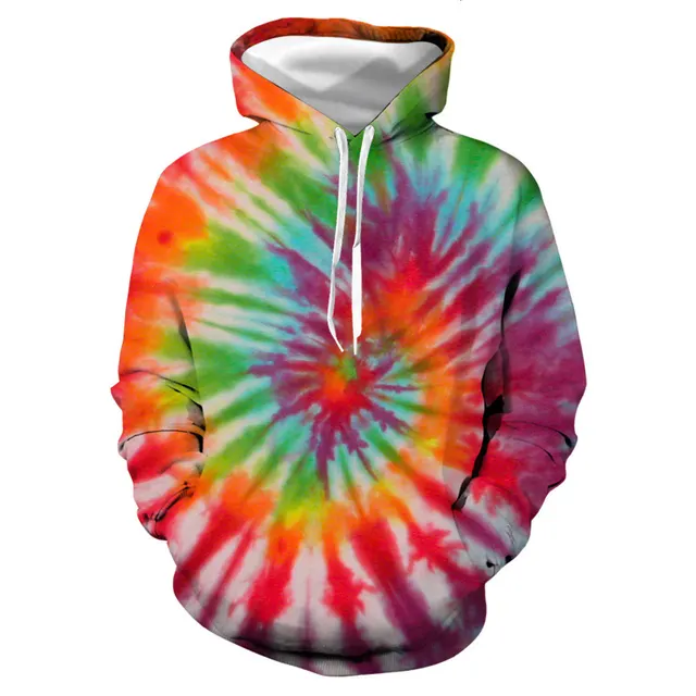 Tie dye digital print pullover hoodie Pys13850 - Shop at LoveMi