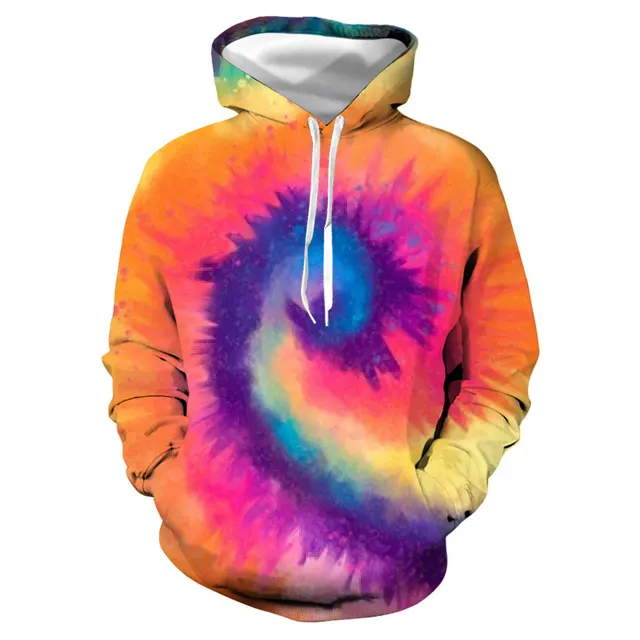 Tie dye digital print pullover hoodie Pys13851 - Shop at LoveMi
