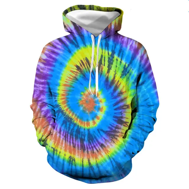 Tie dye digital print pullover hoodie Pys13852 - Shop at LoveMi