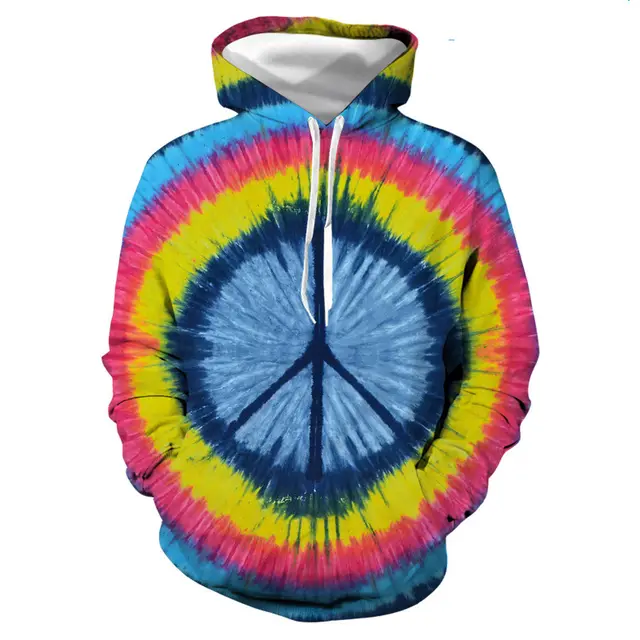 Tie dye digital print pullover hoodie Pys13853 - Shop at LoveMi