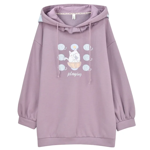 Autumn Japanese fleece sweater dress Purple - Shop at LoveMi