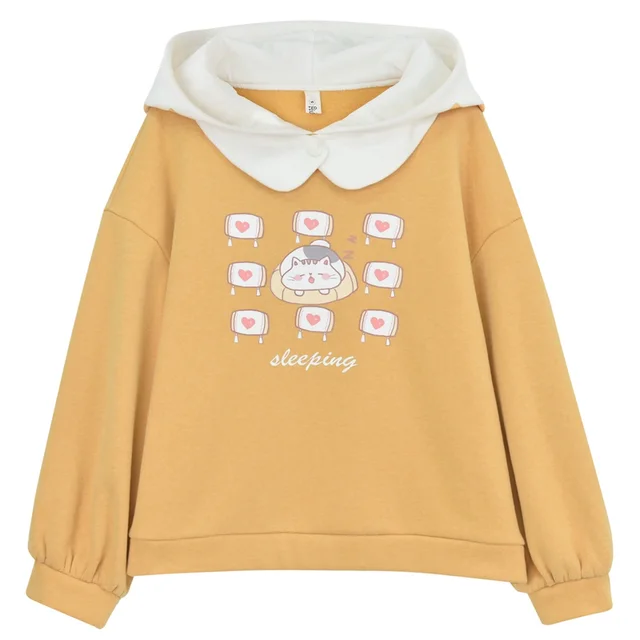 Autumn Japanese fleece sweater dress Yellow - Shop at LoveMi