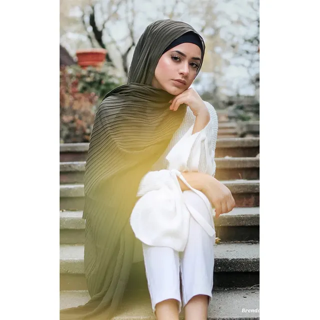 Chiffon crumpled solid color scarf Default - Shop at LoveMi