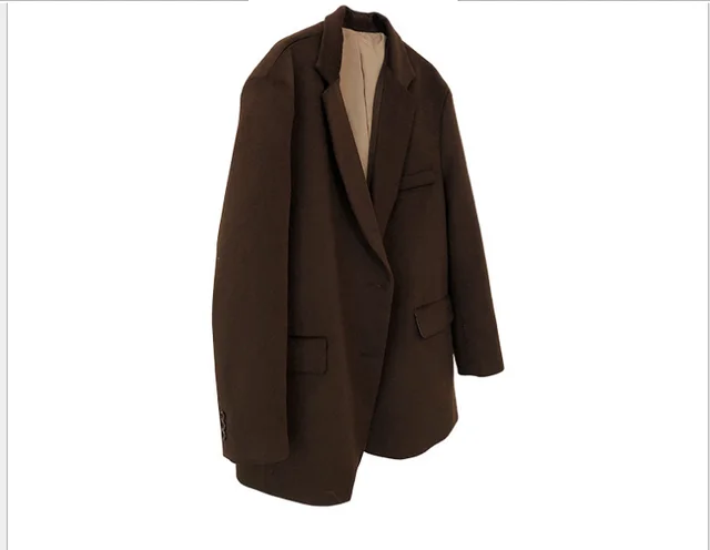Oversized wool blazer Dark Coffee - Shop at LoveMi