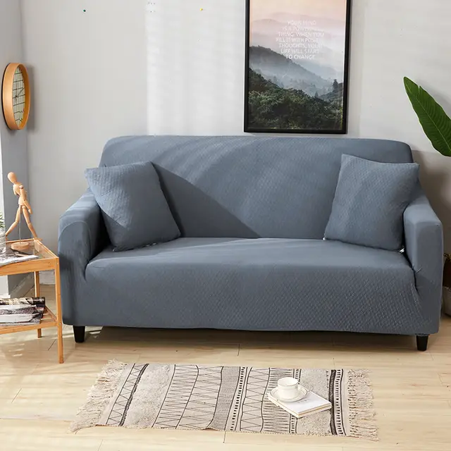 Pure color stretch waterproof sofa cover Blue - Shop at LoveMi