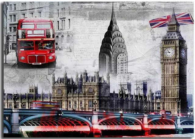 5D DIY Full Square Diamond Mosaic Paris Tower Big Ben Painting Rhinestones Embroidery Cross London Bus Bridge Diamond Embroidery Round Drill - Shop at LoveMi
