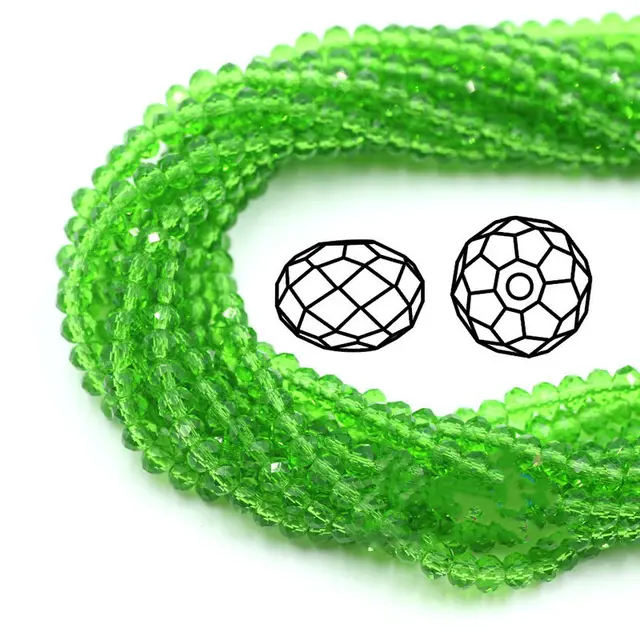Transparent crystal flat beads Green - Shop at LoveMi