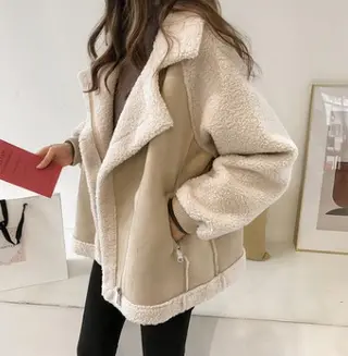 Lamb fur coat - Apricot