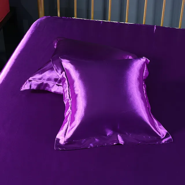 Pure color silk square pillowcase Warm Purple - Shop at LoveMi
