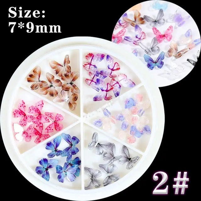 Heat Shrinkable Film Finished Small Butterfly Nail Decoration - Shop at LoveMi