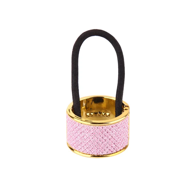 Korean Version Of Imitation Alloy Hair Tie Round Ponytail Buckle Rose Gold Ornament Pink - Shop at LoveMi