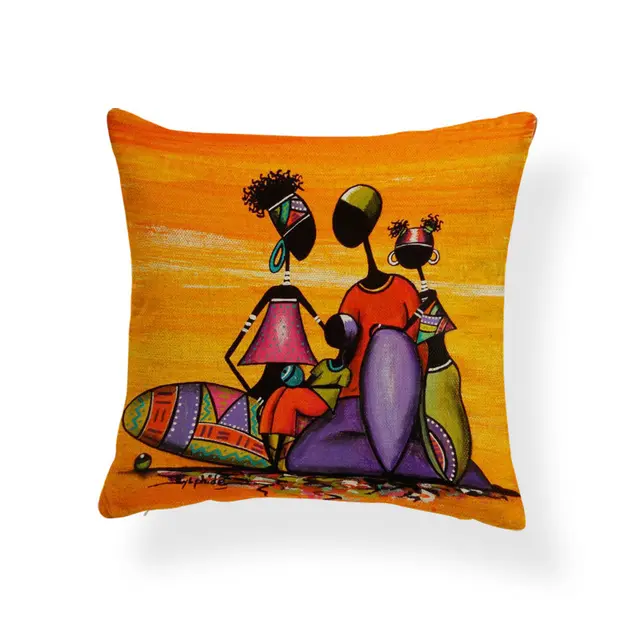 Personality African Women Cotton And Linen Pillowcase - Shop at LoveMi