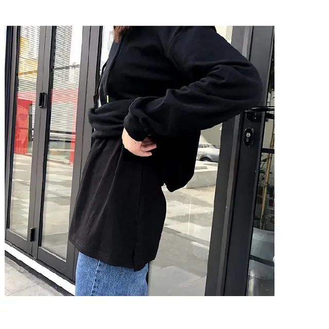 Wear a Fake Hem Sweatshirt With a Hem Skirt Casual Bottoming Skirt Black - Shop at LoveMi