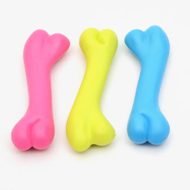 Pet Toys, Rubber Bite Resistant Toys, Dog Bone Type Yellow - Shop at LoveMi
